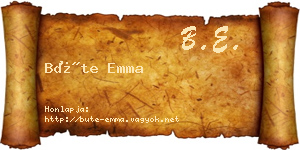 Büte Emma névjegykártya